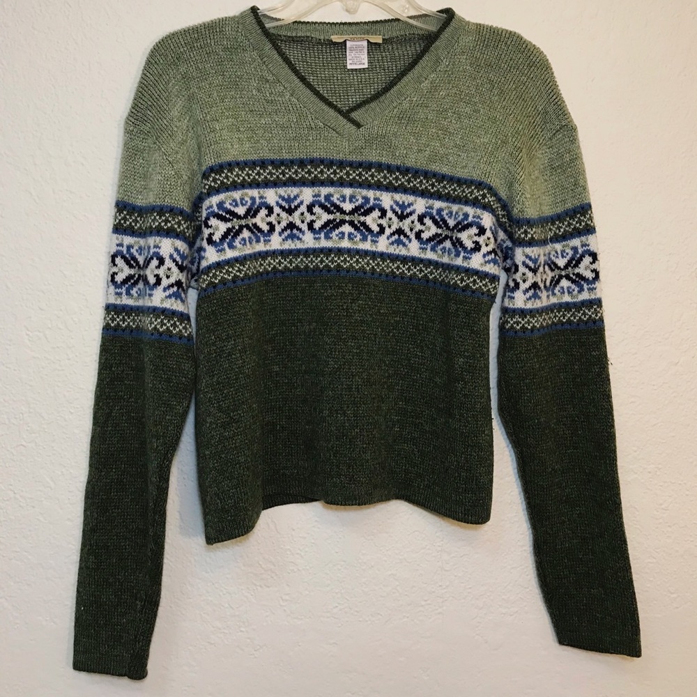 Green Patterned Sweater-Great Northwest Clothing